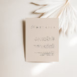 Blush Pink Modern Wedding Details Enclosure Card<br><div class="desc">Design features an handwritten font and modern minimalist design. Designed to coordinate with for the «SERENA» Wedding Invitation Collection. To change details, click «Personalise». To move the text or change the size, font, or colour, click «Click to customise further» It. View the collection link on this page to see all...</div>