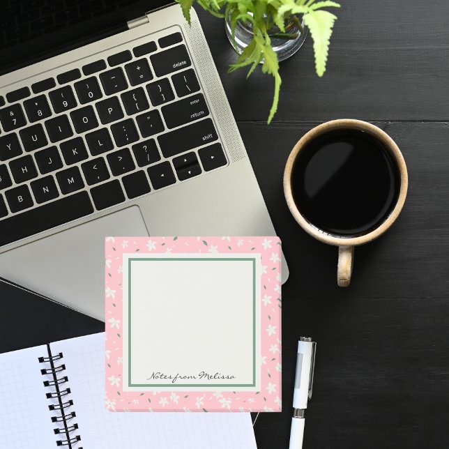 Blush Pink Modern Wildflowers Post-it Notes (Creator Uploaded)