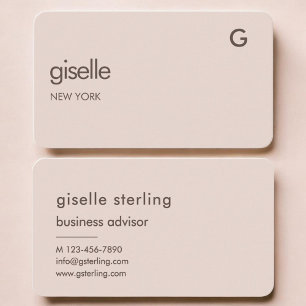 Blush Pink Monogram Business Card