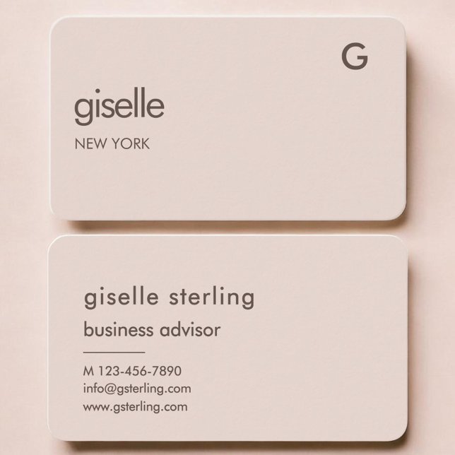 Blush Pink Monogram Business Card (Creator Uploaded)