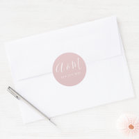 Blush Pink Monogram Elegant Wedding
