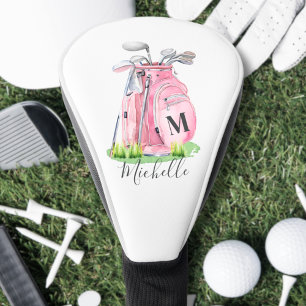 Blush Pink Monogram Golf Head Cover