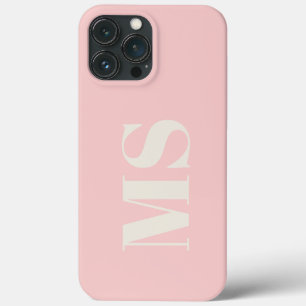 Blush Pink Monogram initial iPhone 13 Pro Max Case