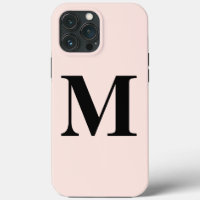 Blush Pink Monogram Initial Custom Name Classy