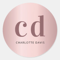 Blush pink monogram initials dusty rose