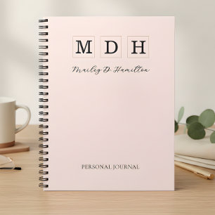 Blush Pink Monogram Journal Notebook