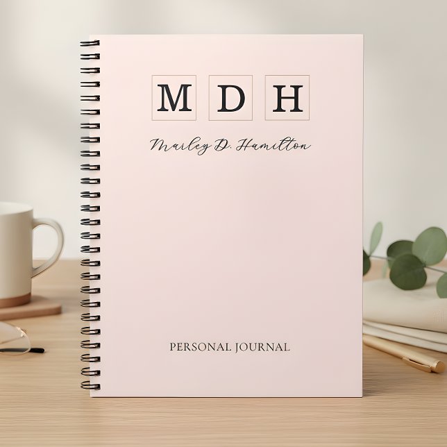 Blush Pink Monogram Journal Notebook (Creator Uploaded)