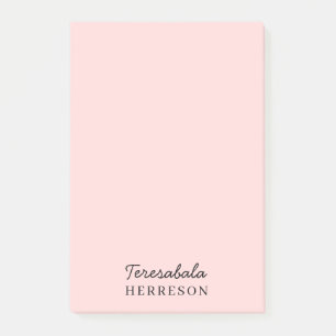 Blush Pink Monogram Minimalist Design Post-it Notes