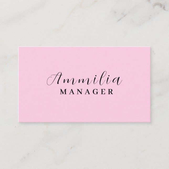 Blush Pink Monogram | Modern Feminine Minimalist Business Card (Front)