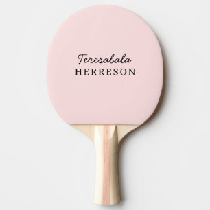 Blush Pink Monogram Modern Minimal Feminine Art Ping Pong Paddle