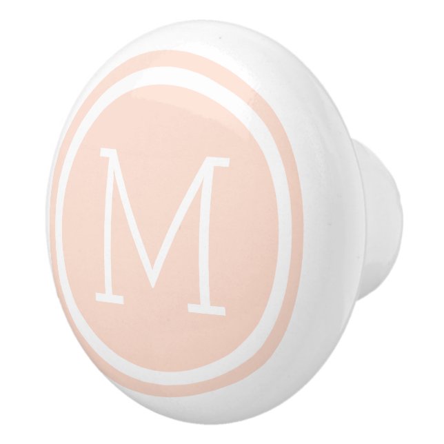 Blush Pink Monogram Personalised Drawer Knob (Right)