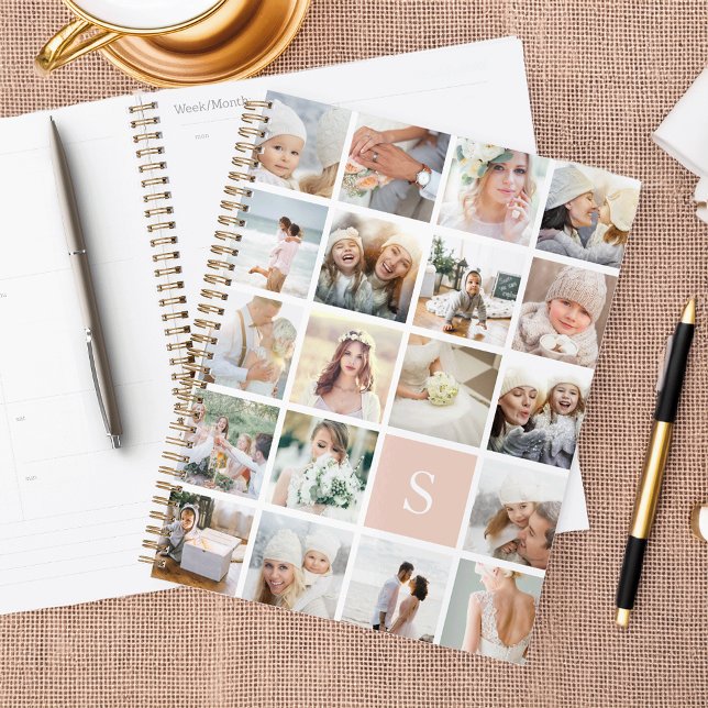 Blush Pink Monogram Photo Collage Planner (Creator Uploaded)