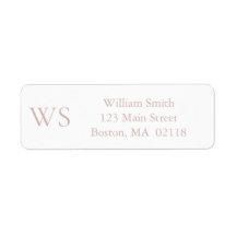Blush Pink Monogram Return Address Label