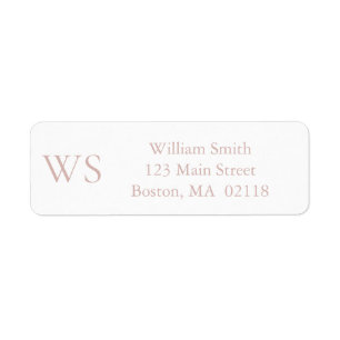 Blush Pink Monogram Return Address Label