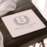 Blush Pink Monogram Wedding Floral Crest Elegant Square Paper Coaster<br><div class="desc">Make your wedding feel even more special with our Blush Pink Monogram Wedding Floral Crest Elegant Square Paper Coaster. This soft, romantic design features a delicate floral crest and a personalised monogram printed on a pretty blush pink background. It's perfect for cocktail hour, dinner tables, or the bar — anywhere...</div>
