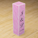Blush Pink Monogrammed Wedding Wine Box<br><div class="desc">Romantic splash of blush pink over white watercolor wash Wedding Invitations. Personalise with the Bride and Grooms First Name Initials and Wedding Date in black text. Thank You is written in white script on top of box. Lovely romantic Wine Boxes to be used as favours for your reception party guests...</div>