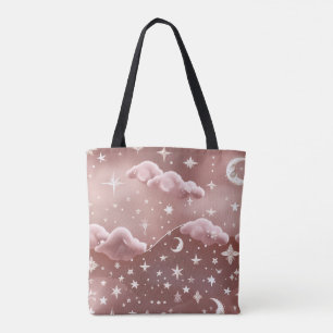 Blush Pink Moon Phases Dreamy Aesthetic Tote Bag
