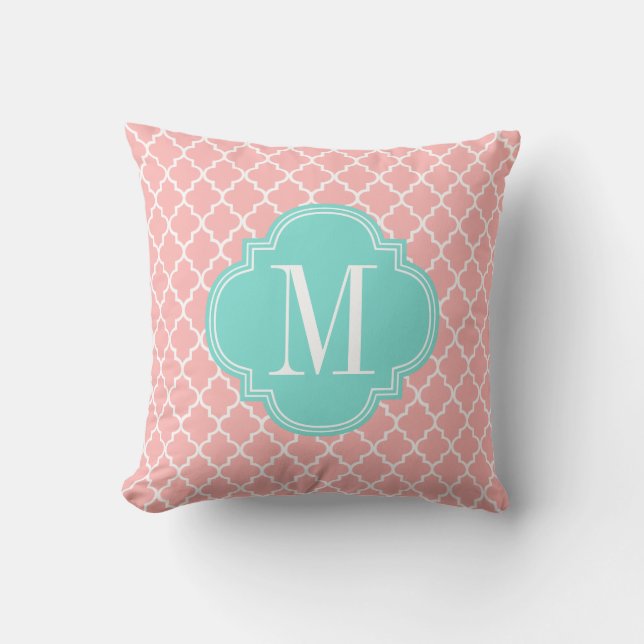 Blush Pink Moroccan Tiles Lattice Personalised Cushion (Front)