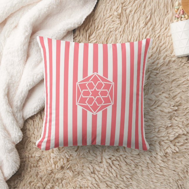 Blush Pink Moroccan Zellige Flower Symbol Cushion (Blanket)