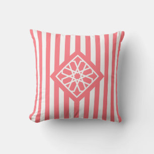 Blush Pink Moroccan Zellige Flower Symbol Cushion