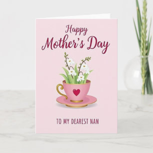 Blush Pink Mothers Day Teacup Card