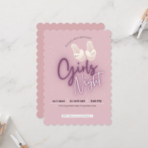 Blush pink, movie night birthday  invitation
