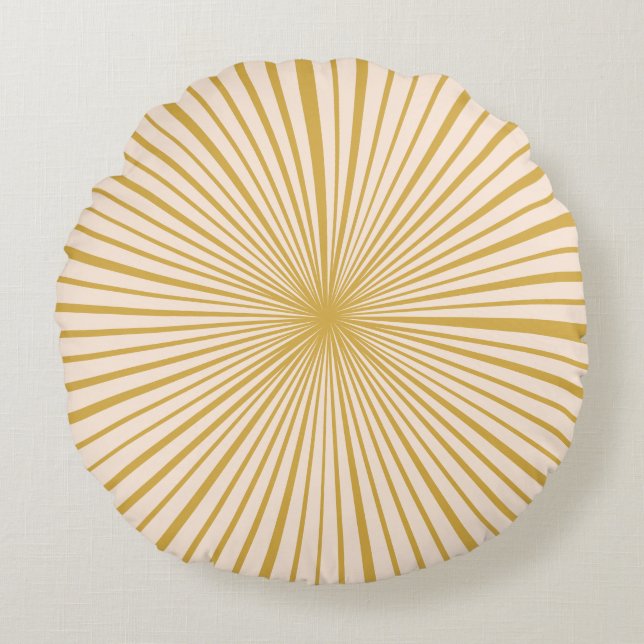 Blush Pink Mustard Wheel Round Cushion (Front)