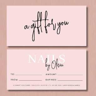 Blush Pink Nail Salon Logo Gift Certificates