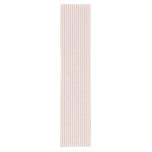 Blush Pink Narrow Ticking Stripe Short Table Runner