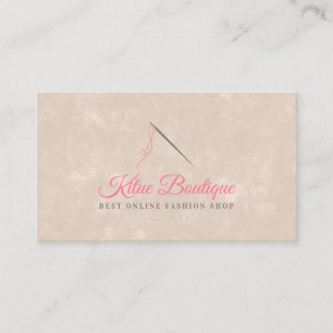 Blush Pink Needle Threads Seamstress Sewing Business Card