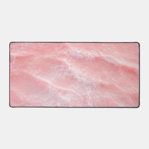 Blush Pink Ocean Waves Abstract Pattern Desk Mat