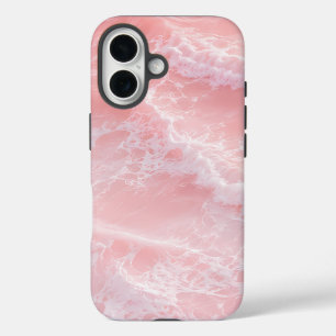Blush Pink Ocean Waves iPhone 16 Case