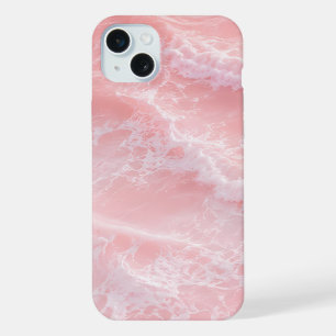 Blush Pink Ocean Waves iPhone 15 Plus Case