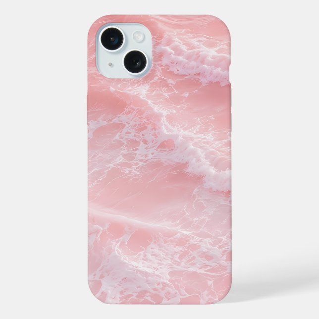 Blush Pink Ocean Waves iPhone Case (Back)