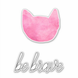 Blush Pink Ombre Cat Be Brave