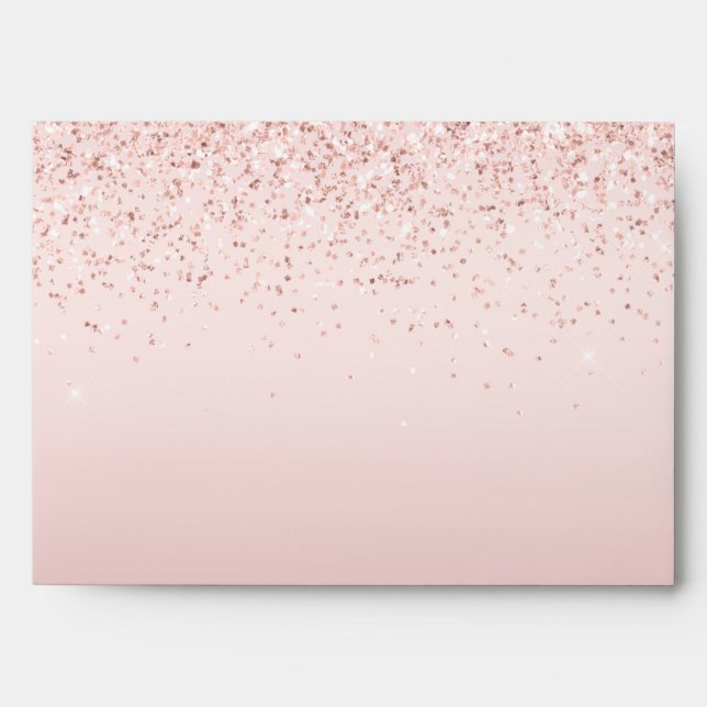 Blush Pink Ombre Glitzy Glitter Sparkle       Envelope (Front)