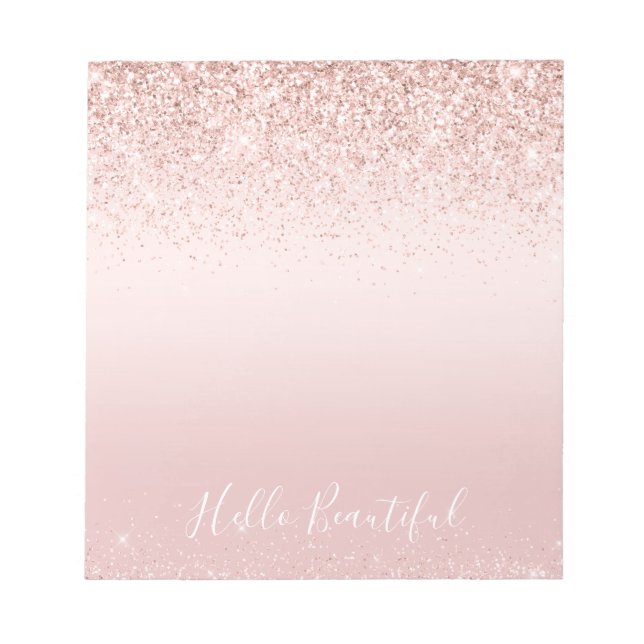 Blush Pink Ombre Glitzy Glitter Sparkle       Notepad (Front)
