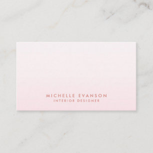 Blush Pink Ombre Minimalist Professional Business Card