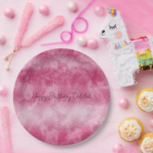 Blush Pink Ombre Stripes       Paper Plate