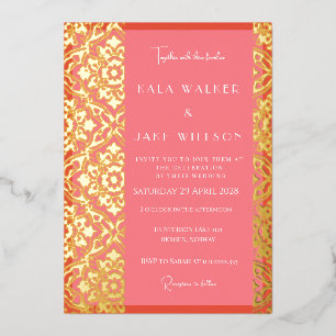 Blush Pink + Orange Red Italian Tile (Solid)