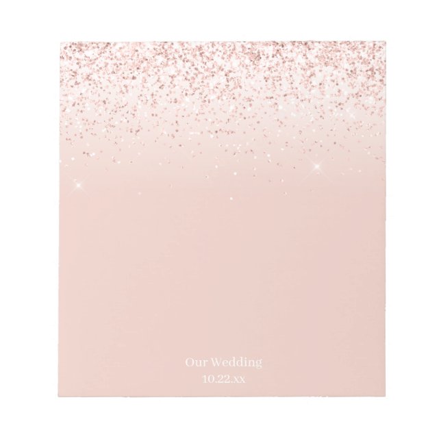 Blush Pink Our Wedding Dated Notepad (Front)
