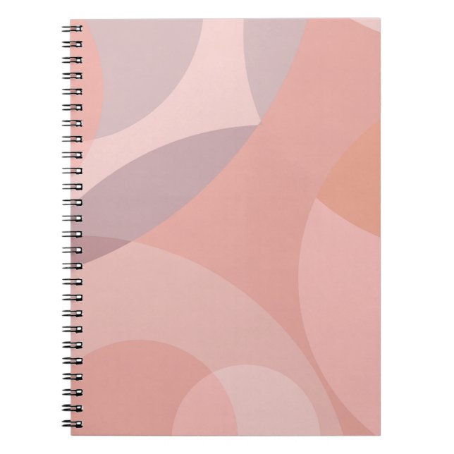 Blush Pink Overlapping Circle Design Notebook (Front)