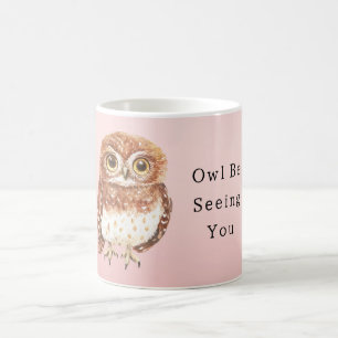 Blush Pink Owl I'll Be Seeing You Coffee Mug