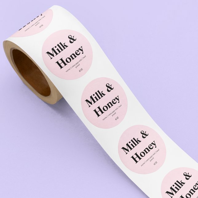 Blush Pink Packaging Candle Brand Handmade Classic Round Sticker (Creator Uploaded)