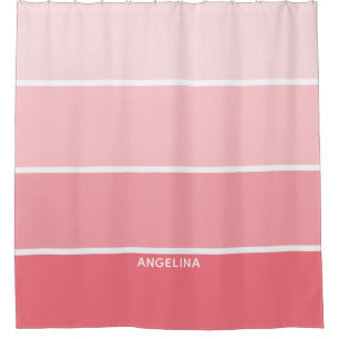 Blush Pink Paint Chips with Custom Name Shower Curtain