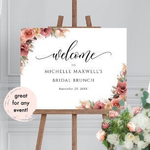 Blush Pink Pampas Grass Bridal /Other Welcome Sign