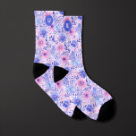 Blush Pink & Pastel Blue Watercolor Socks<br><div class="desc">Add a touch of romance to your wedding ensemble with our Blush Pink & Pastel Blue Watercolor Socks. The watercolor design in blush pink and pastel blue is perfect for a dreamy wedding. Enhance your style with our coordinating neck tie.</div>