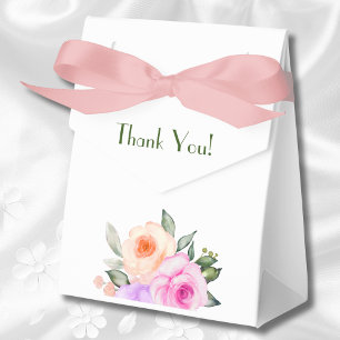 Blush Pink Peach Bright Roses Bridal Shower Favour Box