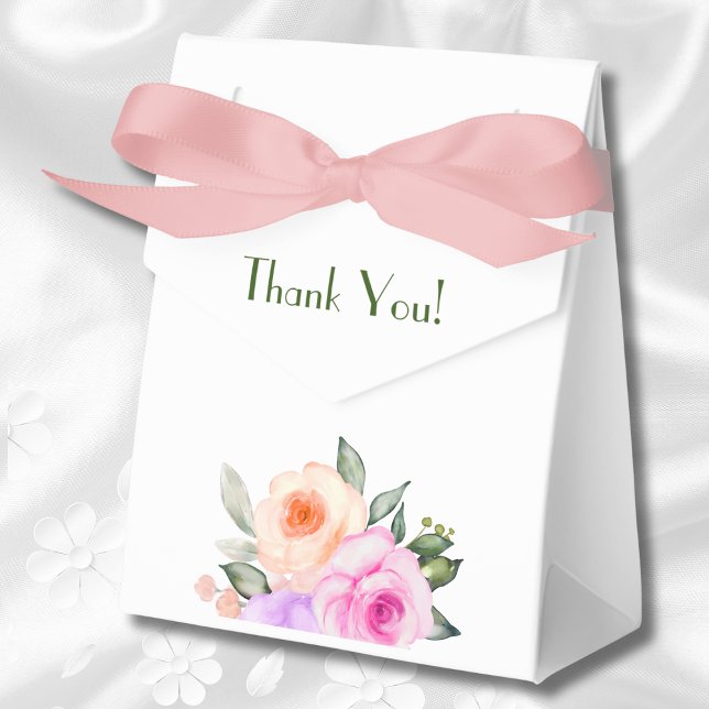 Blush Pink Peach Bright Roses Bridal Shower Favour Box (Creator Uploaded)