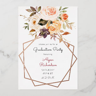 Blush Pink & Peach Floral & Frame Graduation Party